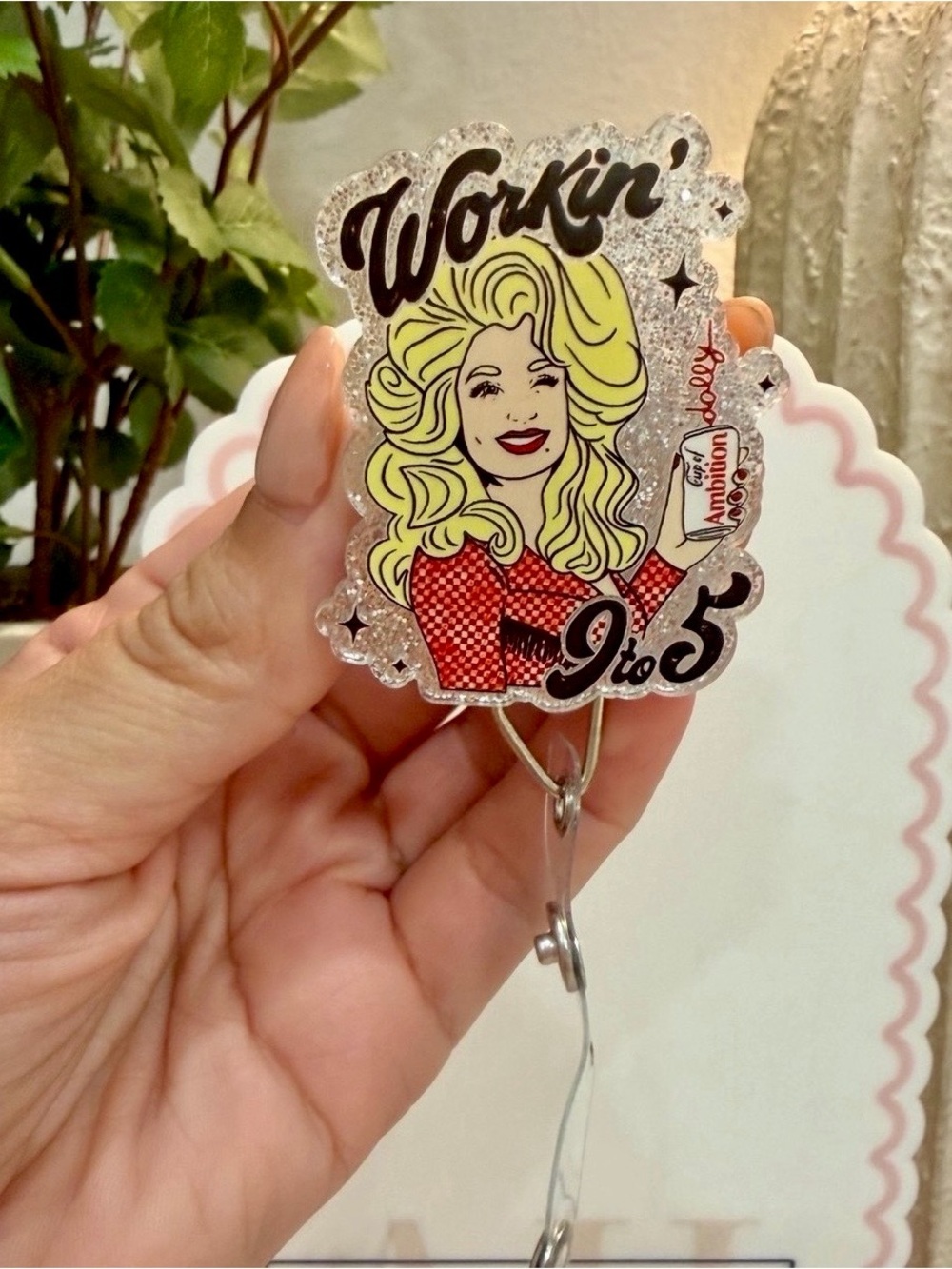Dolly Workin 9-5 Badge Reel